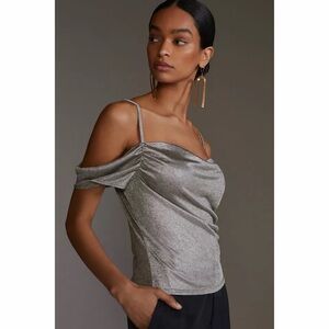 NWT Anthropologie Lurex Cowl-Neck Off-The-Shoulder Top